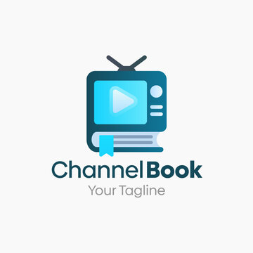 Illustration Vector Graphic Logo of Channel Book Merging Concepts of a Book and Television. Good for Education, Course, Learning, Academy etc