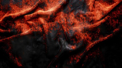 Orange and Black Velvet Fabric Texture. Generative AI