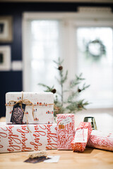Christmas presents on a table