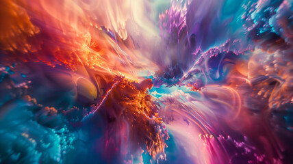 Fototapeta na wymiar Abstract Cosmic Explosion with Colorful Dynamics