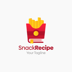 Illustration Vector Graphic Logo of Snack Potato Recipe. Merging Concepts of a Book and Snack Potato Good for Education, Course, Learning, Academy etc