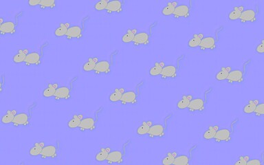 Children's cartoon pattern with mice. Pattern for children. Illustration with mice for printing on fabric, paper, bed linen, pajamas, stationery, wallpaper, notepads, dishes. Mouse art.
