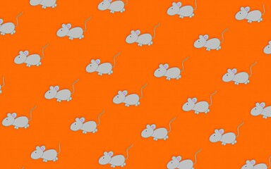 Children's cartoon pattern with mice. Pattern for children. Illustration with mice for printing on fabric, paper, bed linen, pajamas, stationery, wallpaper, notepads, dishes. Mouse art.