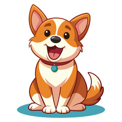 Obraz premium cute-dog-sit-and-laugh-see--happy vector