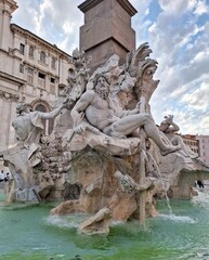 Fountain of the four rivers in Rome - 770997935