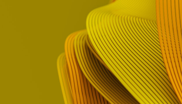 Abstract yellow background with layers of textile