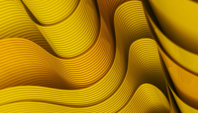 Abstract yellow background with layers of textile