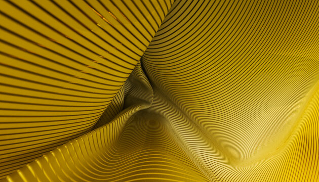 Abstract yellow background with layers of textile