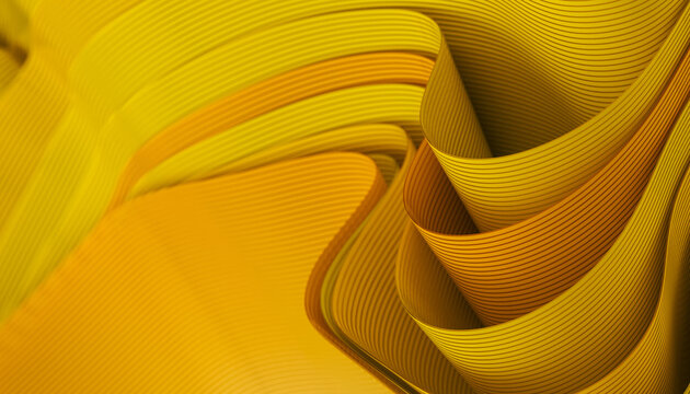 Abstract yellow background with layers of textile