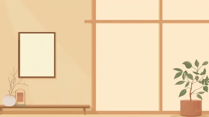 Minimalist Japandi-Inspired Room: An Ode to Simplicity and Functionality Generative AI