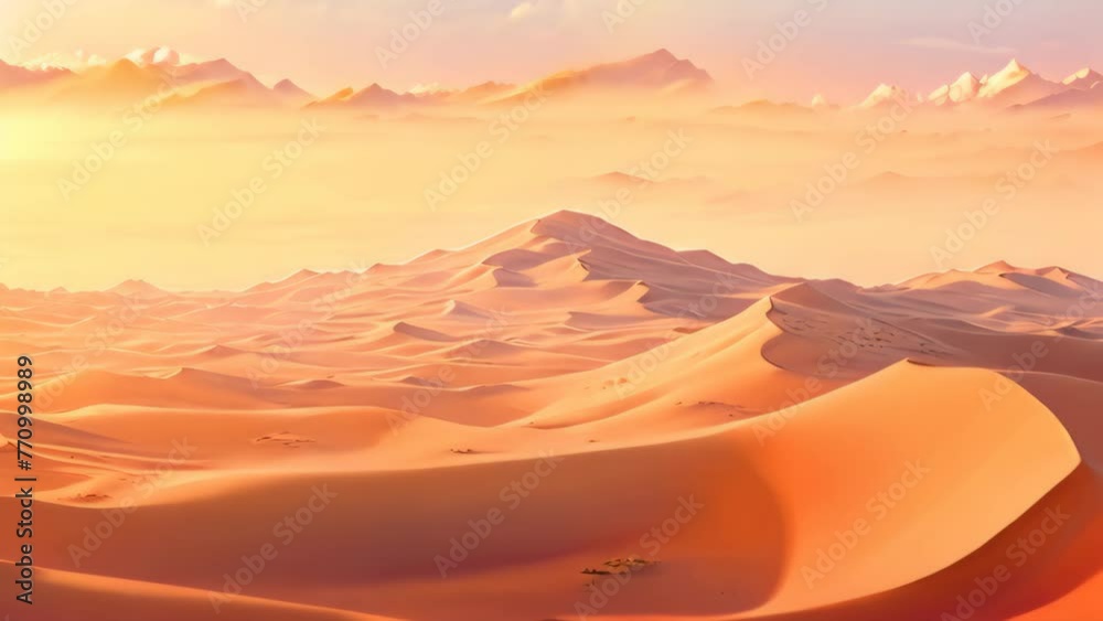 Poster sand dunes in the sahara desert. morocco. africa. sunset, ai generated