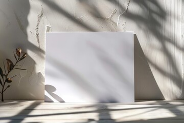 Minimalist Still Life: White Paper on Textured Table with Gradient Wall Generative AI