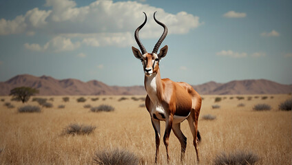 antelope close view in jungle - obrazy, fototapety, plakaty