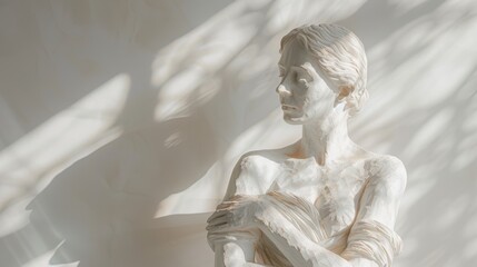 A Striking Figure of Elegant Femininity: A Modern Venus on White Generative AI