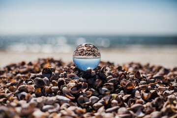 lens ball on the beach