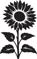 Sunflower black and white isolated icon (2).eps