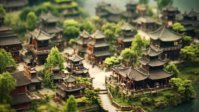 Miniature of the ancient city of Suzhou, China, Asia, AI Generated
