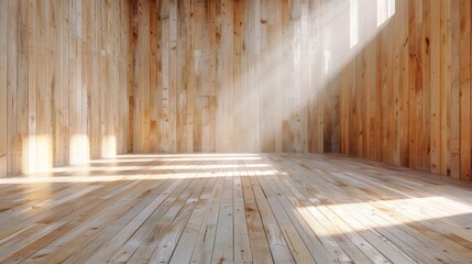 Minimalist Wooden Interior with Clear Background Generative AI