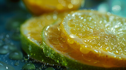 Lime citrus fruit slice lemon - obrazy, fototapety, plakaty