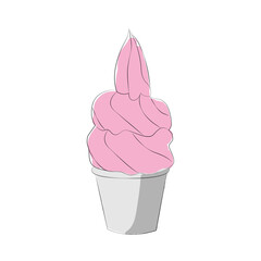 pink ice cream illustration