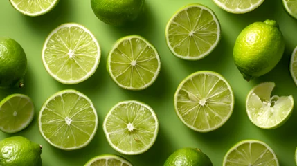 Keuken spatwand met foto Lime lime green lemon citrus © PatternHousePk