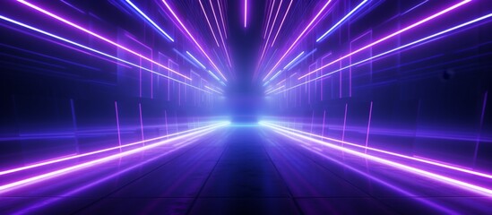 The tunnel emits violet lights creating a mesmerizing visual effect. It resembles a purple sky with electricity and water reflections. The symmetry and gas add to the entertainment experience