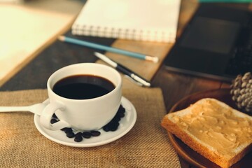 Simple Breakfast: Coffee and Toast