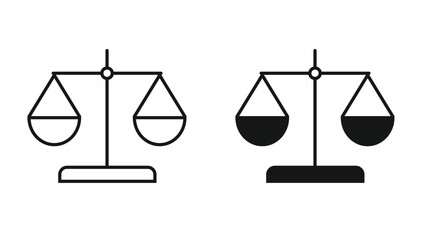 Justice Scale Icon Design in Balanced and Decorative Forms