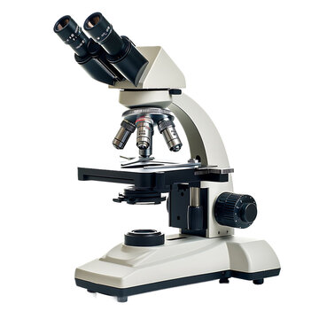 Microscope on isolated white background