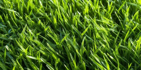 Fototapeta premium Close-up image of fresh spring green grass. Green grass background, texture, top view
