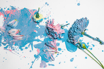 Flowers in paint