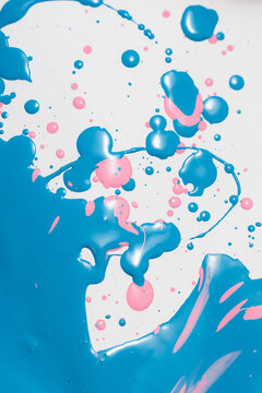Drops of paint on a white background