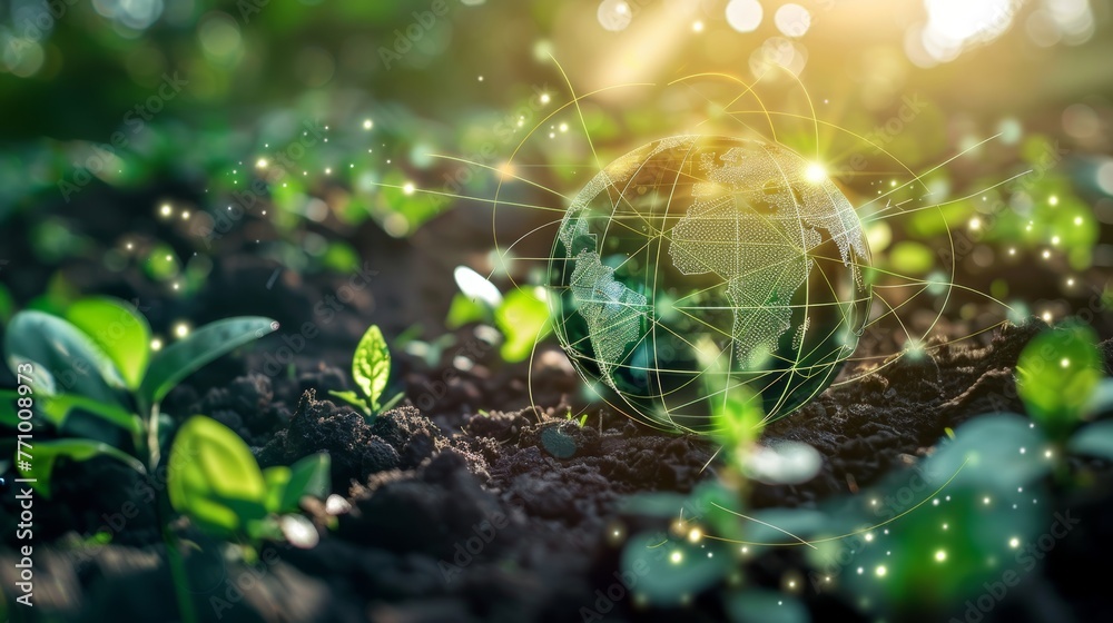 Aufkleber developing sustainable development goals. concept of global communication networks. environmental te