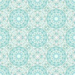 Seamless mandala ornament pattern background - oriental bohemian geometric abstract vector art