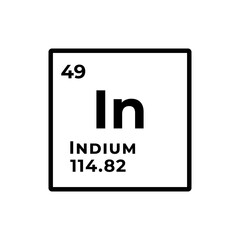 Indium, chemical element of the periodic table graphic design