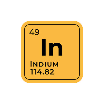 Indium, chemical element of the periodic table graphic design