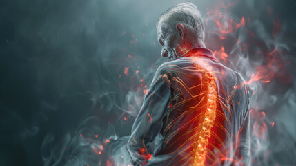 Senior Man with Back Pain and Inflammation