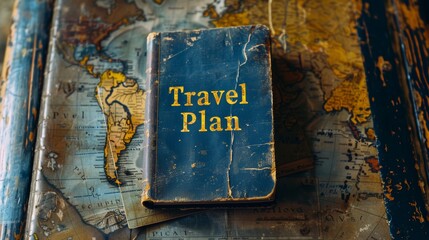 Obraz premium Unprinted Book Cover: Travel Plan - Style Raw Generative AI