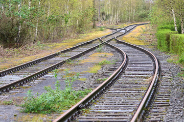 Railway in a wooded area.