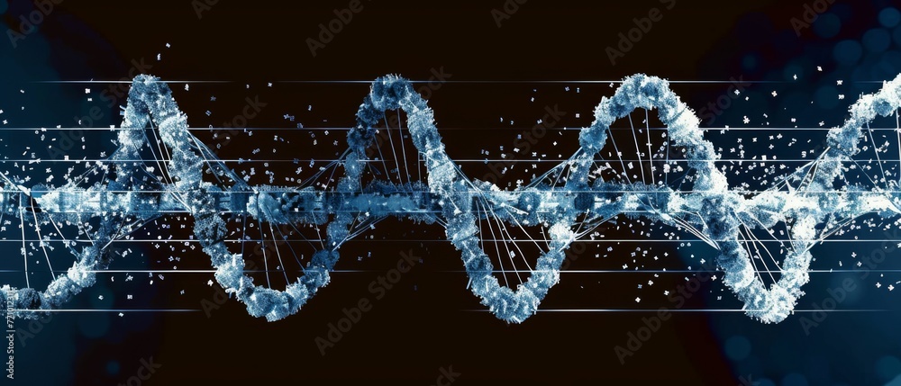 Aufkleber abstract digital background with dark and blue colors. big data digital code for dna biology, data t