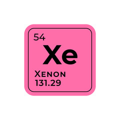 Xenon, chemical element of the periodic table graphic design
