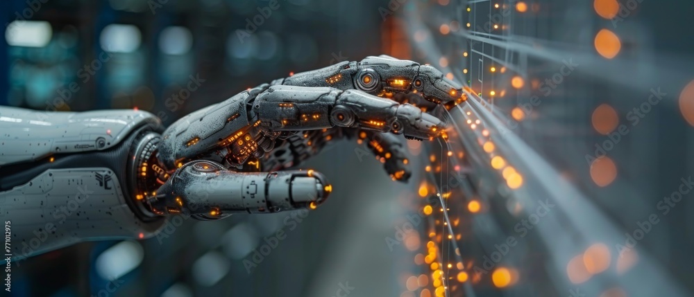 Poster It is becoming more and more common to use technology AI for data analysis Chatbot Chat with AI, use smart robots, artificial intelligence to generate something or to solve problems at work.