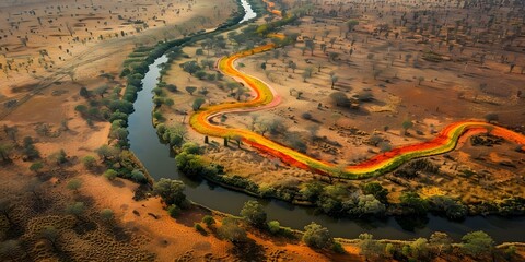 The Australian Aboriginal Dreamtime Story of the Rainbow Serpent: Shaping the Land, Rivers, Trees, and People. Concept Australian Dreamtime, Aboriginal Culture, Rainbow Serpent, Indigenous Stories