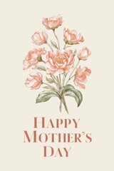 Mothers Day Card With Pink Flowers
