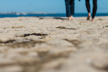 walking on the beach