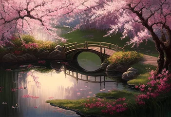 Tuinposter japanese garden bridge © Faisal