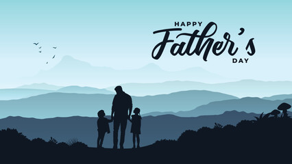 Beautiful Happy Father's Day Greeting Design - obrazy, fototapety, plakaty