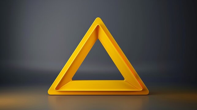 A realistic yellow triangle warning sign is illustrated in vector format.
