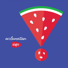 Watermelon exclamation sign vector illustration - 771021997