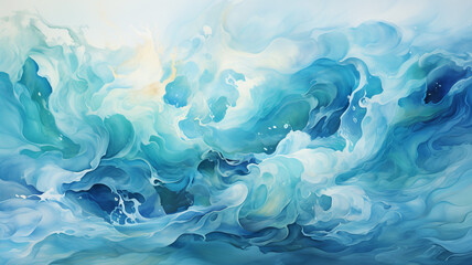 Dive into the serene depths of the ocean, where the soothing blue waves paint a masterpiece of tranquility.